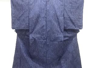 変わり花亀甲模様織出し本真綿結城紬単衣着物